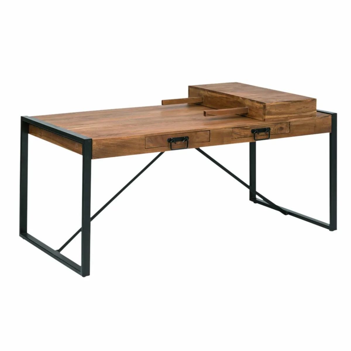 Made in Meubles Table à manger avec allonges en bois d'acacia Havana