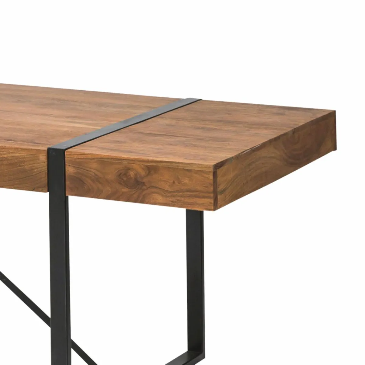 Made in Meubles Table à manger avec allonges en bois d'acacia Havana