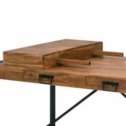 Made in Meubles Table à manger avec allonges en bois d'acacia Havana