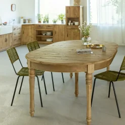 Made in Meubles Table à manger avec allonges en bois recyclé Garance
