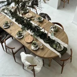 Made in Meubles Table à manger avec allonges en bois recyclé Garance