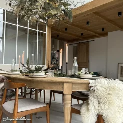 Made in Meubles Table à manger avec allonges en bois recyclé Garance