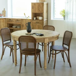 Made in Meubles Table à manger avec allonges en bois recyclé Garance