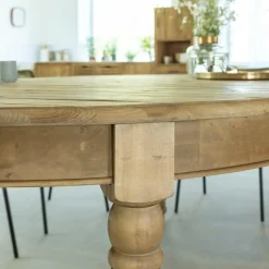 Made in Meubles Table à manger avec allonges en bois recyclé Garance