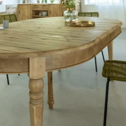 Made in Meubles Table à manger avec allonges en bois recyclé Garance
