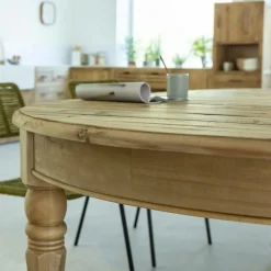 Made in Meubles Table à manger avec allonges en bois recyclé Garance