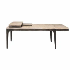 Made in Meubles Table à manger avec allonges en bois de manguier et métal Locker