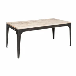 Made in Meubles Table à manger avec allonges en bois de manguier et métal Locker