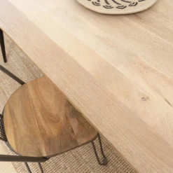 Made in Meubles Table à manger avec allonges en bois de manguier Pia