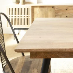 Made in Meubles Table à manger avec allonges en bois de manguier Pia
