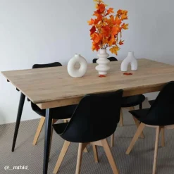 Made in Meubles Table à manger avec allonges en bois de manguier Pia