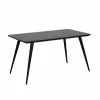 Made in Meubles Table à manger avec plateau en granite noir Antonella