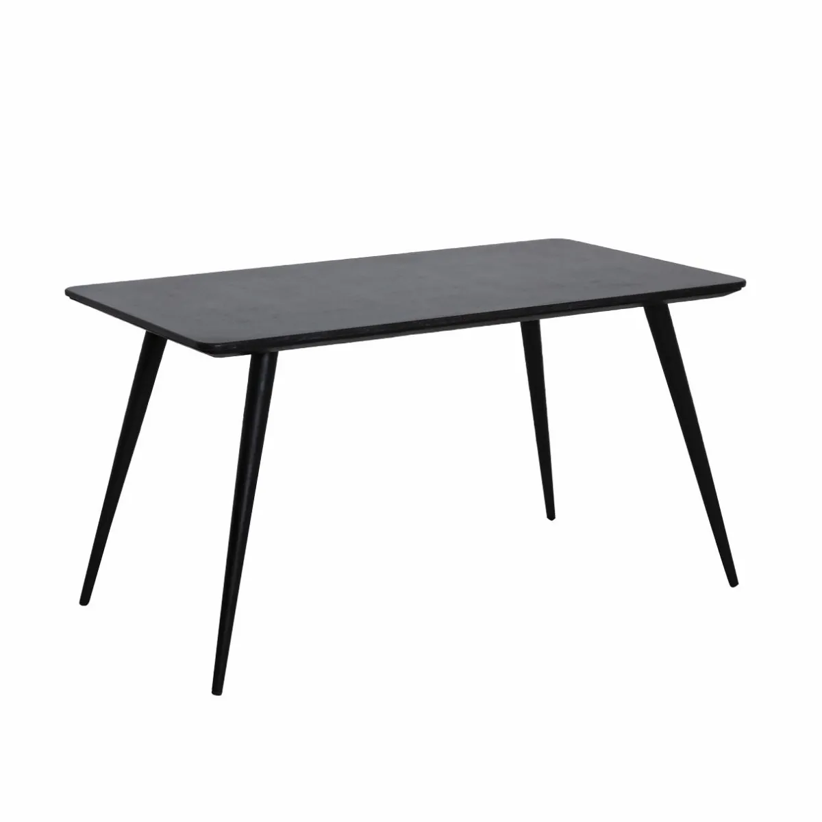 Made in Meubles Table à manger avec plateau en granite noir Antonella