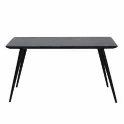 Made in Meubles Table à manger avec plateau en granite noir Antonella