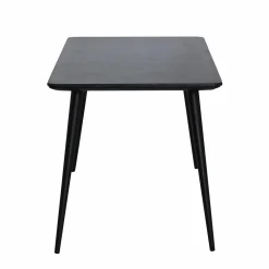 Made in Meubles Table à manger avec plateau en granite noir Antonella