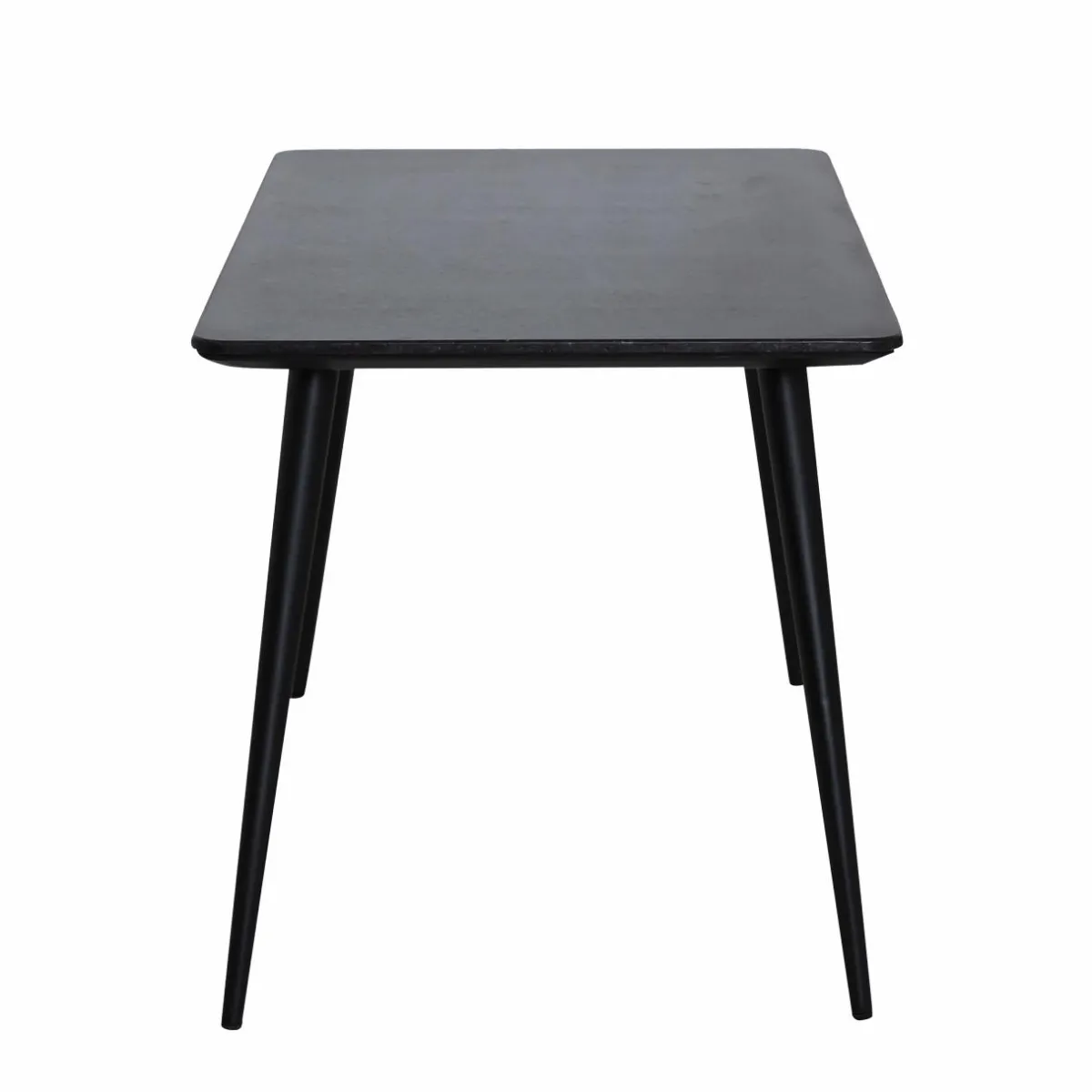 Made in Meubles Table à manger avec plateau en granite noir Antonella