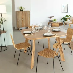 Made in Meubles Table à manger en bois acacia Flora