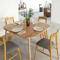 Made in Meubles Table à manger en bois acacia Flora