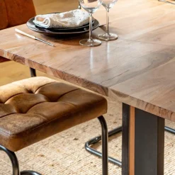 Made in Meubles Table à manger en bois d'acacia Laurie