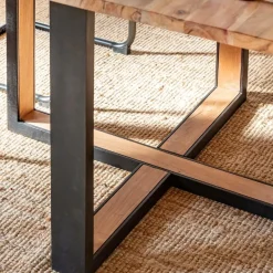 Made in Meubles Table à manger en bois d'acacia Laurie