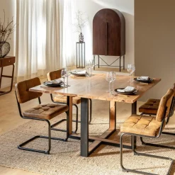 Made in Meubles Table à manger en bois d'acacia Laurie