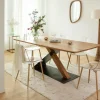 Made in Meubles Table à manger en bois d'acacia et métal Coco