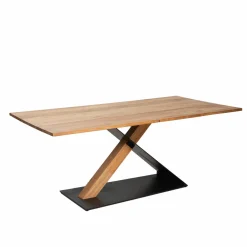 Made in Meubles Table à manger en bois d'acacia et métal Coco