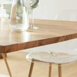 Made in Meubles Table à manger en bois d'acacia et métal Coco