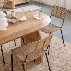 Made in Meubles Table à manger en bois d'acacia Paulo