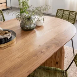 Made in Meubles Table à manger en bois d'acacia Paulo