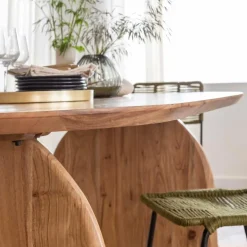Made in Meubles Table à manger en bois d'acacia Paulo
