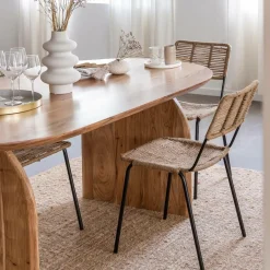 Made in Meubles Table à manger en bois d'acacia Paulo