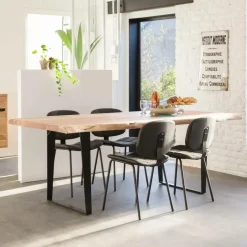 Made in Meubles Table à manger en bois d'acacia 200 cm Tree
