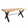 Made in Meubles Table à manger en bois d'acacia et métal Tree