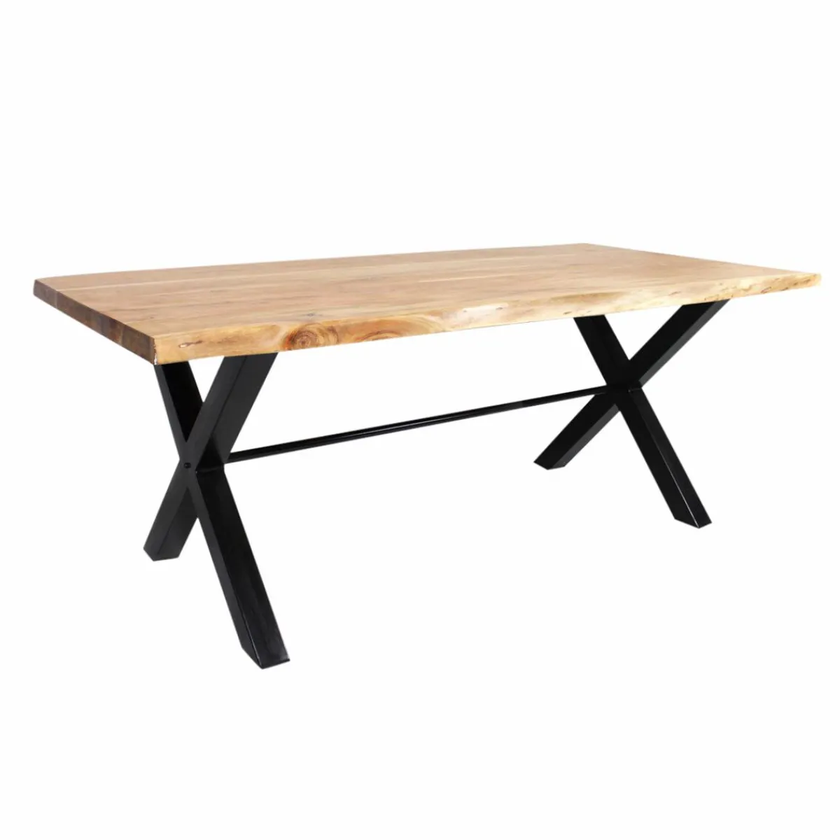 Made in Meubles Table à manger en bois d'acacia et métal Tree