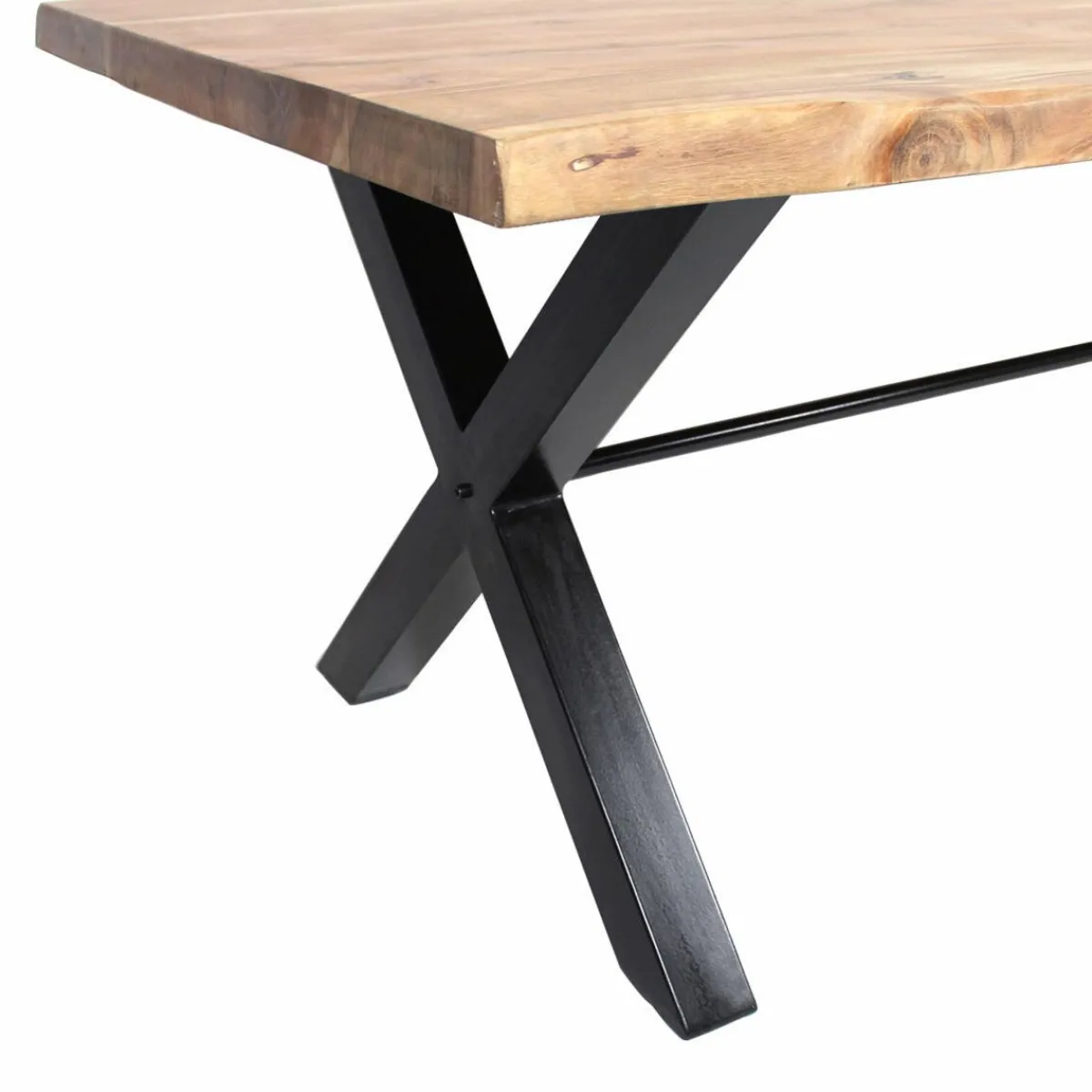 Made in Meubles Table à manger en bois d'acacia et métal Tree