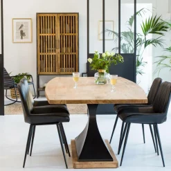 Made in Meubles Table à manger en bois d'acacia Montréal