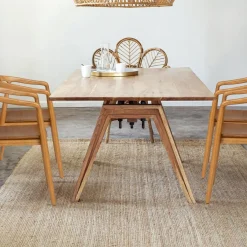 Made in Meubles Table à manger en bois d'acacia Noa