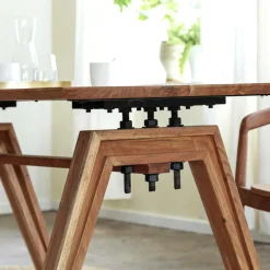 Made in Meubles Table à manger en bois d'acacia Noa