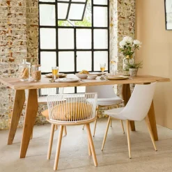 Made in Meubles Table à manger en bois d'acacia 180 cm Tree