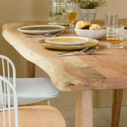 Made in Meubles Table à manger en bois d'acacia 180 cm Tree
