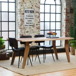 Made in Meubles Table à manger en bois d'acacia 180 cm Tree