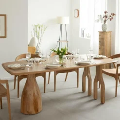 Made in Meubles Table à manger en bois d'Acacia Anaé