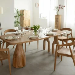 Made in Meubles Table à manger en bois d'Acacia Anaé