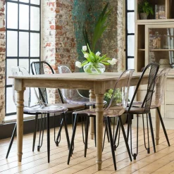 Made in Meubles Table à manger en bois de manguier Louis