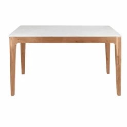 Made in Meubles Table à manger en bois de manguier et marbre Arthuro