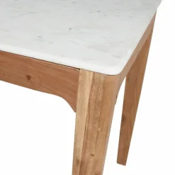 Made in Meubles Table à manger en bois de manguier et marbre Arthuro