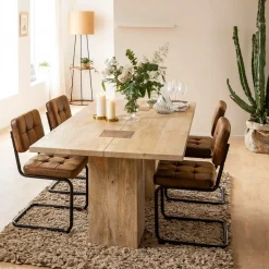 Made in Meubles Table à manger en bois de manguier Vivien