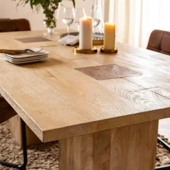 Made in Meubles Table à manger en bois de manguier Vivien