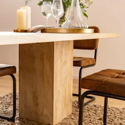 Made in Meubles Table à manger en bois de manguier Vivien